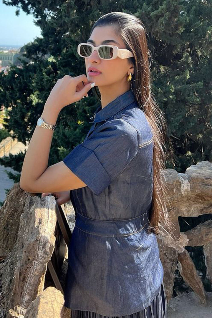 Hannah Khan In Our Denim Safari Set